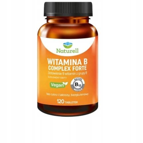 NATURELL Vitamin B Complex Forte komplex av B-vitaminer 120 tabletter.