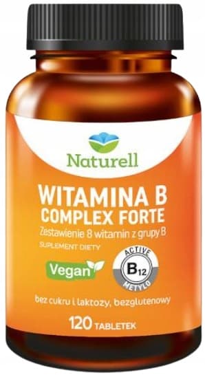 NATURELL Vitamin B Complex Forte komplex av B-vitaminer 120 tabletter.