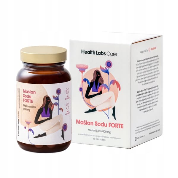 HEALTH LABS NATRIUMBUTARYAT FORTE 600 mg tarmarna IBS 60 kapslar.