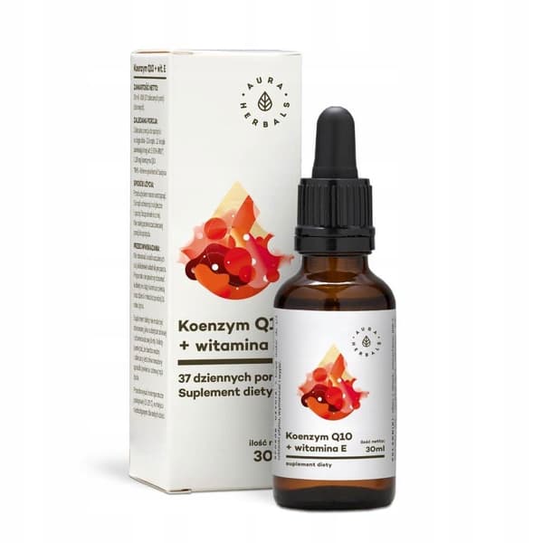 Aura Herbals Koenzym Q10 + E-vitamin droppar 30 ml