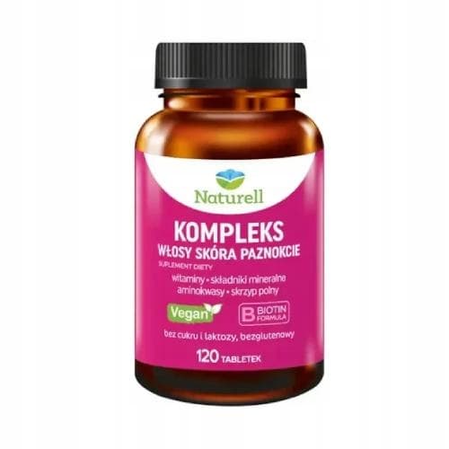 NATURELL Komplex Hår Hud Naglar BIOTIN HORSETAIL 120 tabletter.
