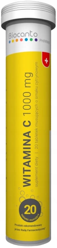BIOCANTO C-vitamin 1000 mg IMMUNITET 20 tabletter. mus.