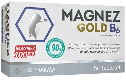 MAGNESIUM GOLD B6 vitamin B6 magnesium 100 mg 50 tabletter