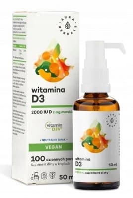 Aura Herbals D-vitamin D3 2000 IE Veganska droppar 50 ml