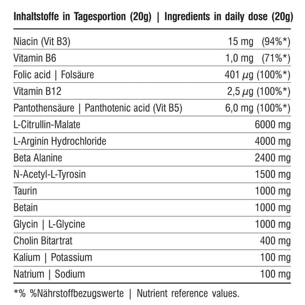 PLBTE Pre-Workout CafFree 500g - Appelsin