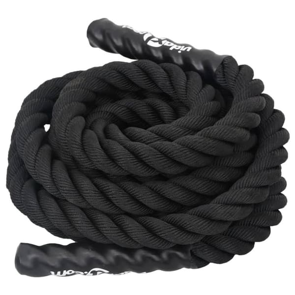 vidaXL Battle rope svart 9 m 6,8 kg polyester