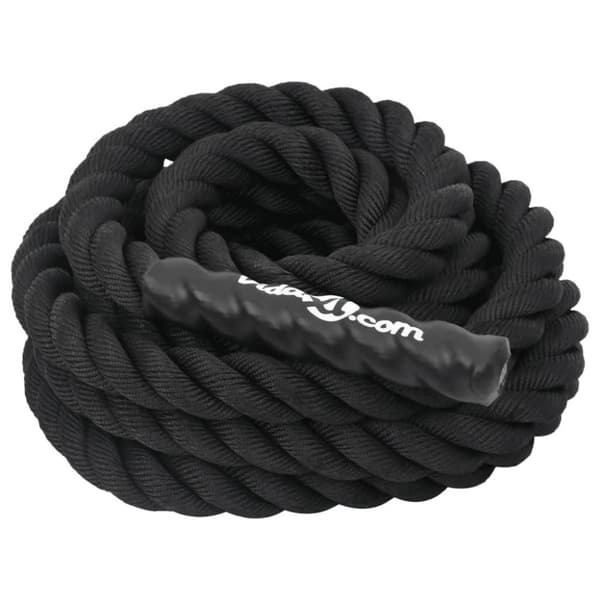 vidaXL Battle rope svart 9 m 6,8 kg polyester