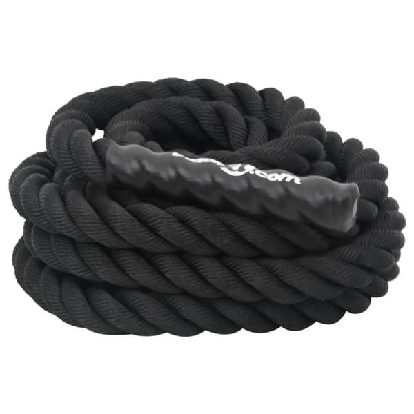 vidaXL Battle rope svart 9 m 6,8 kg polyester
