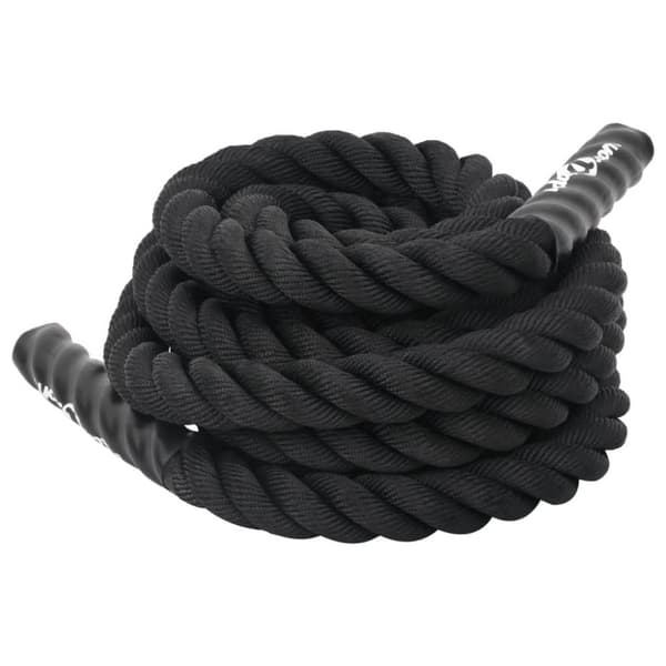 vidaXL Battle rope svart 9 m 6,8 kg polyester