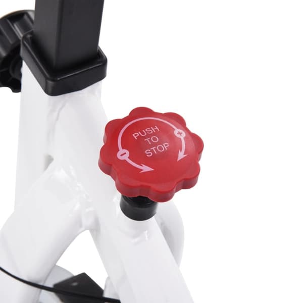 vidaXL Motionscykel med pulsmätare vit och röd
