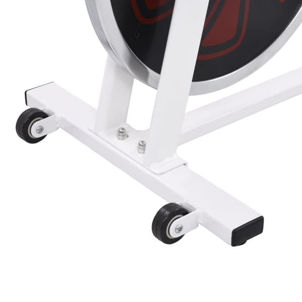 vidaXL Motionscykel med pulsmätare vit och röd