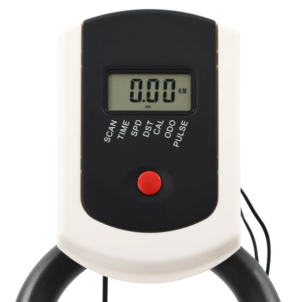 vidaXL Motionscykel med pulsmätare vit och röd