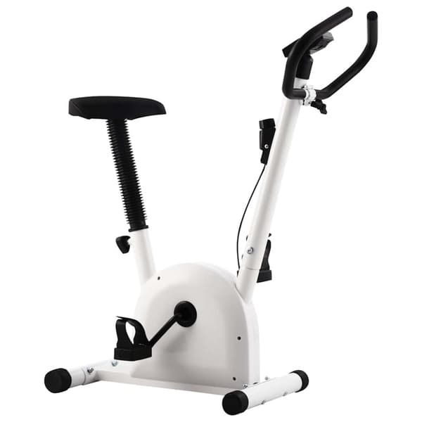 vidaXL Träningscykel remdrift vit