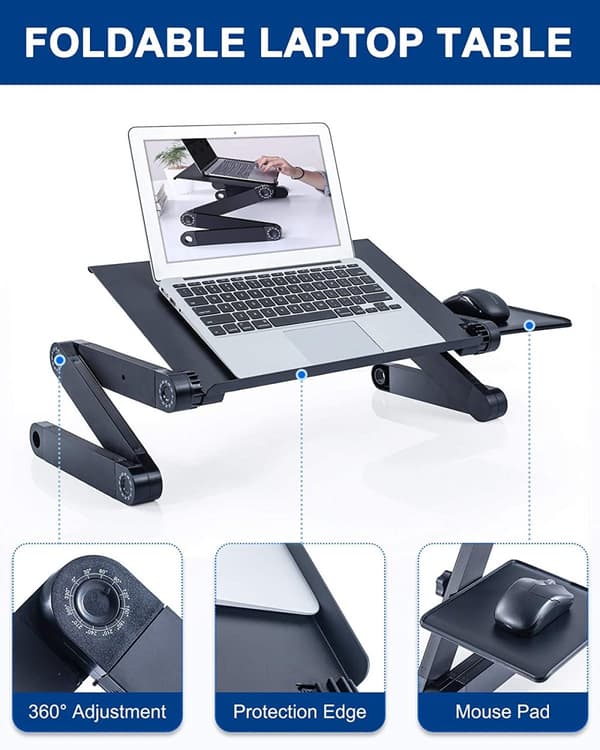 Multifunksjonelt laptopbord med musematte