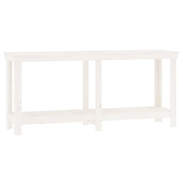 arbejdsbord 180x50x80 cm massivt fyrretræ hvid