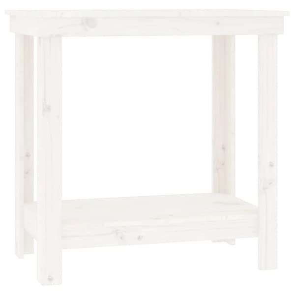 arbejdsbord 80x50x80 cm massivt fyrretræ hvid