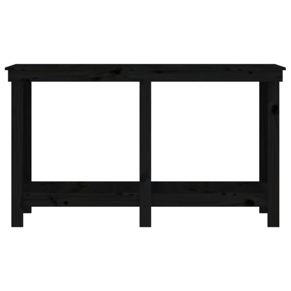 arbejdsbord 140x50x80 cm massivt fyrretræ sort