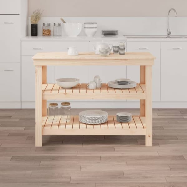 arbejdsbord 110,5x50x80 cm massivt fyrretræ