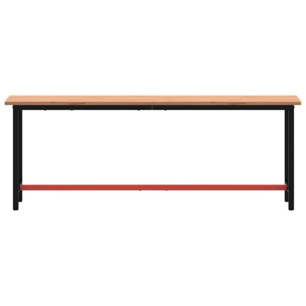 arbejdsbænk 220x55x81,5 cm massivt bøgetræ og metal