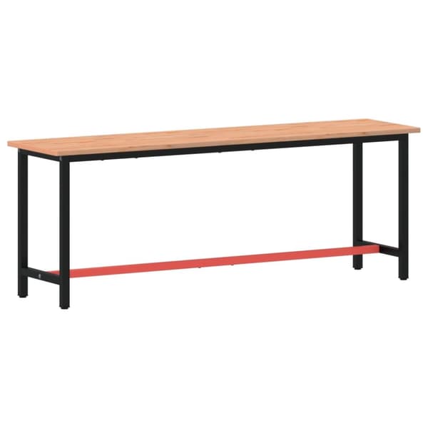 arbejdsbænk 220x55x81,5 cm massivt bøgetræ og metal