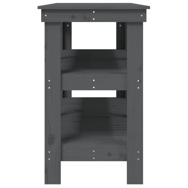 arbejdsbord 142,5x50x80 cm massivt fyrretræ grå