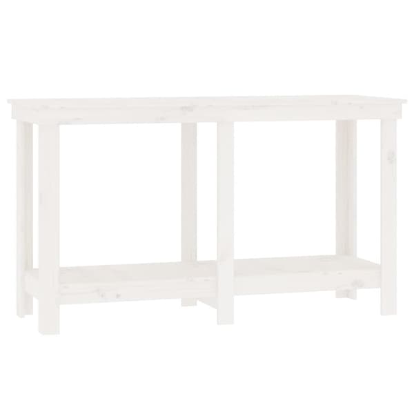 arbejdsbord 140x50x80 cm massivt fyrretræ hvid