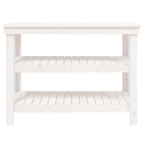 arbejdsbord 110,5x50x80 cm massivt fyrretræ hvid