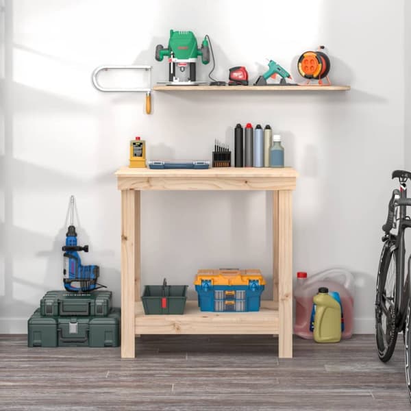 arbejdsbord 80x50x80 cm massivt fyrretræ