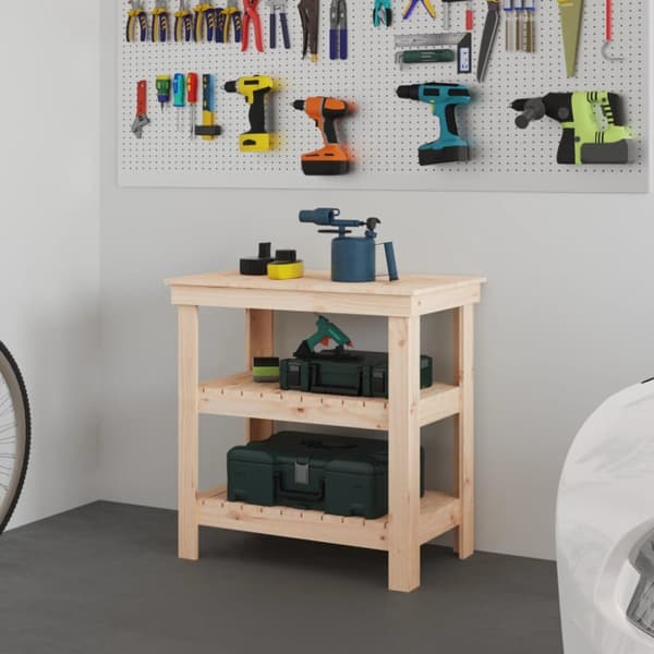 arbejdsbord 78,5x50x80 cm massivt fyrretræ