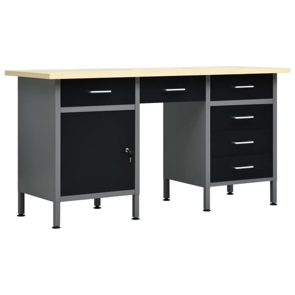 arbejdsbord 120x60x85 cm stål sort