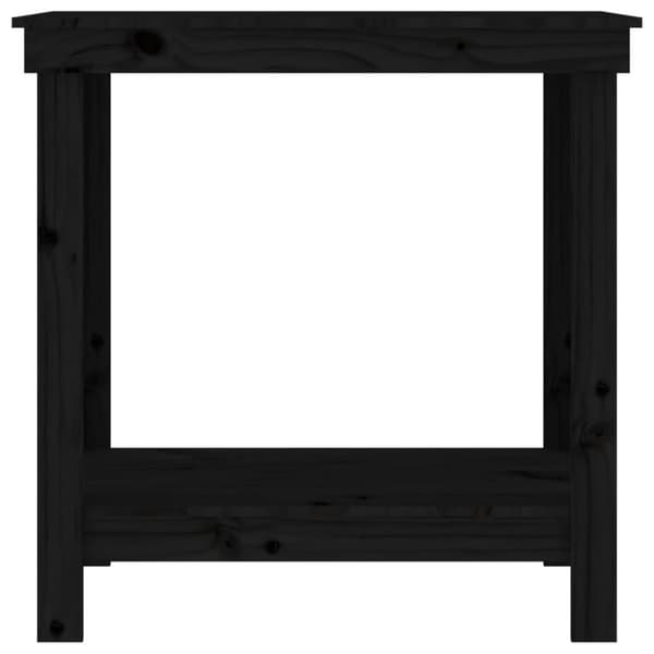 arbejdsbord 80x50x80 cm massivt fyrretræ sort
