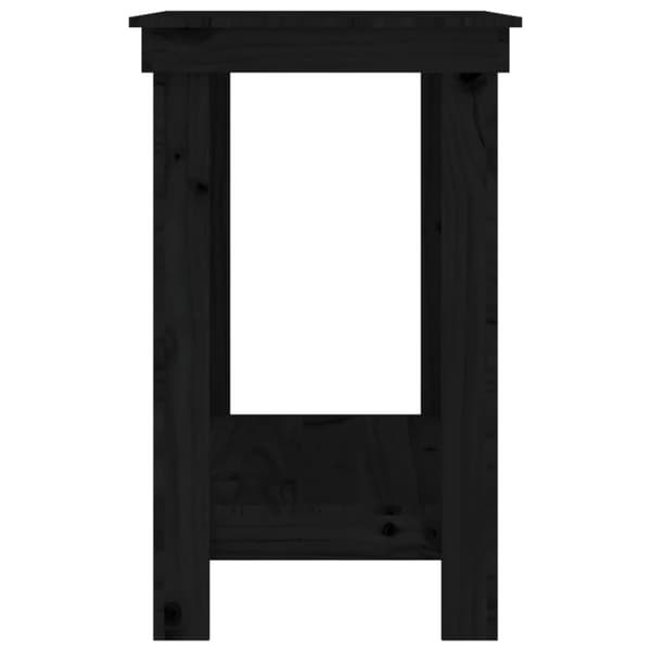 arbejdsbord 80x50x80 cm massivt fyrretræ sort
