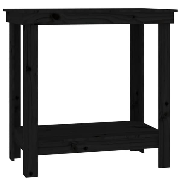 arbejdsbord 80x50x80 cm massivt fyrretræ sort