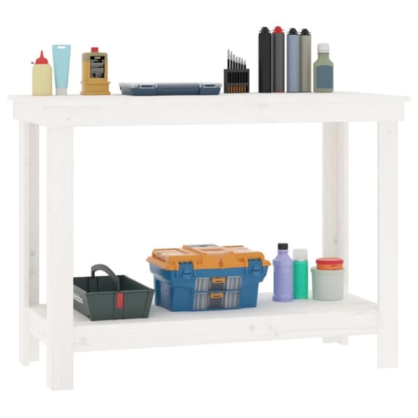 Skobänk vit 110x50x80 cm massiv furu