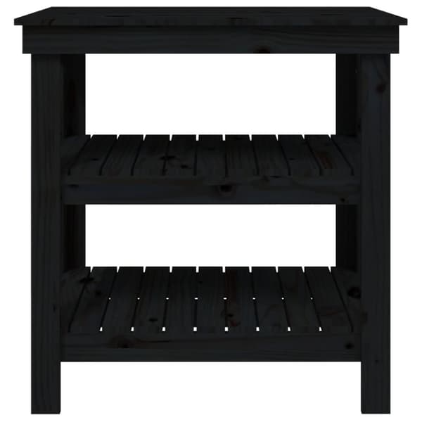 arbejdsbord 78,5x50x80 cm massivt fyrretræ sort
