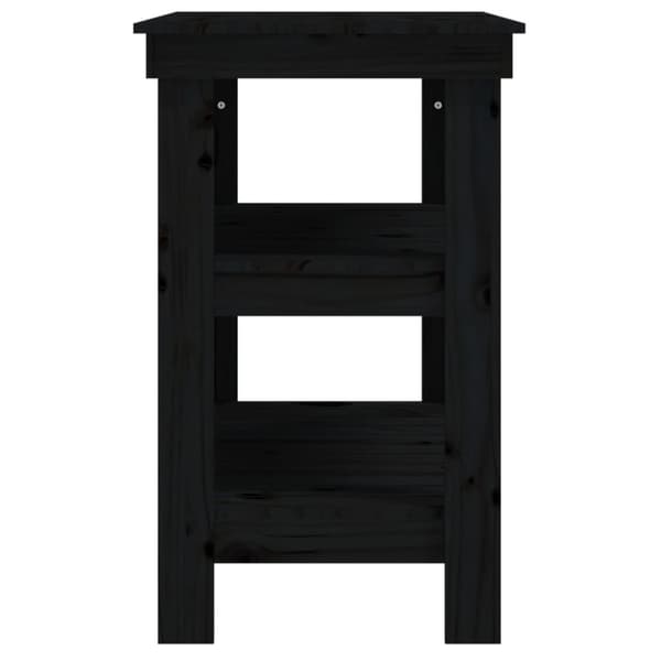 arbejdsbord 78,5x50x80 cm massivt fyrretræ sort