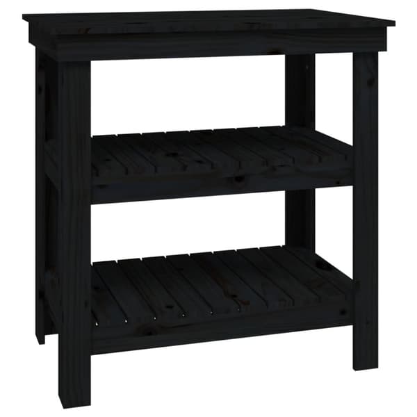 arbejdsbord 78,5x50x80 cm massivt fyrretræ sort