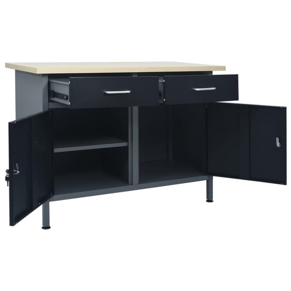 arbejdsbord 120x60x85 cm stål sort