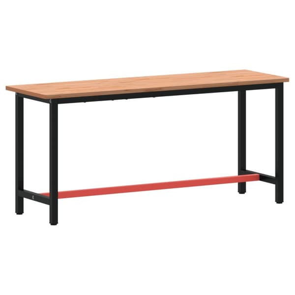 arbejdsbænk 180x55x81,5 cm massivt bøgetræ og metal