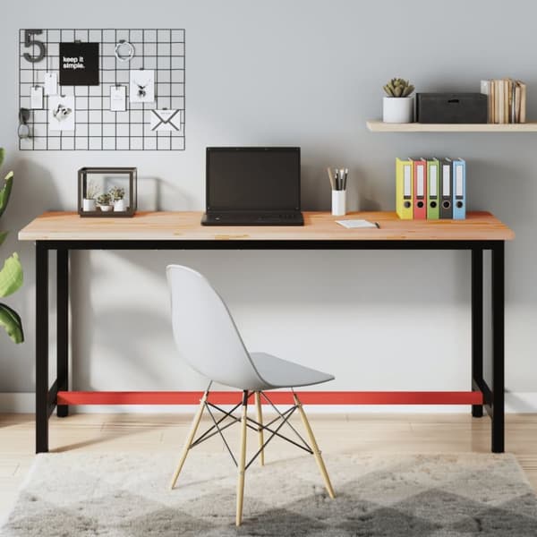 arbejdsbænk 180x55x81,5 cm massivt bøgetræ og metal