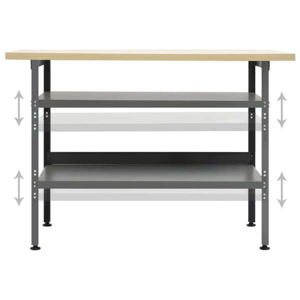 arbejdsbord 120x60x85 cm stål grå