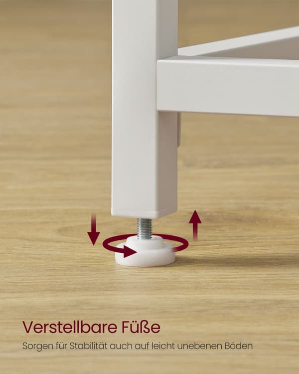 Rootz Maple White Skrivebord - Studiebord - Skrivebord - Spånplade og stålkonstruktion - Rummelig overflade - Nem montering - 50cm x 100cm x 76cm