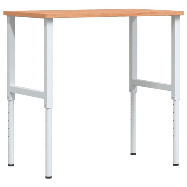 arbejdsbænk 100x60x(71,5-98) cm massivt bøgetræ rektangulær