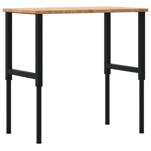 arbejdsbænk 100x60x(71,5-98) cm massivt egetræ rektangulær