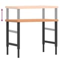 Pikkukuva 9 / 10: Työpenkki 100x60x(73-99,5) cm täysi pyökki suorakaide