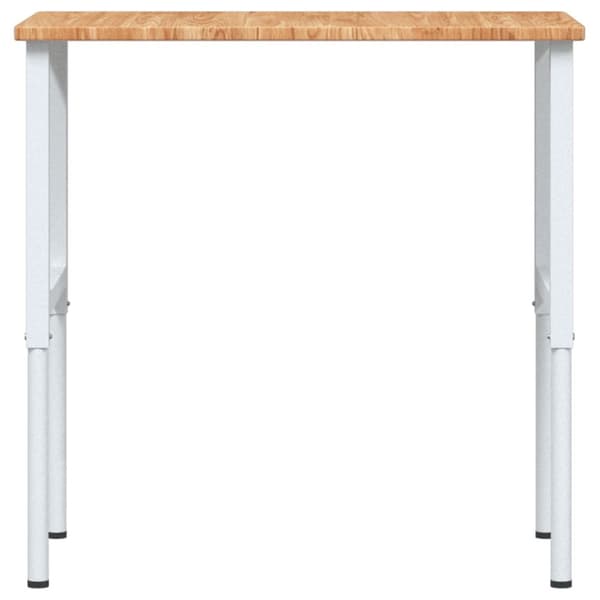 Arbetsbänk ljusbrun 100x60x(71,5-98) cm massiv ek rektangulär