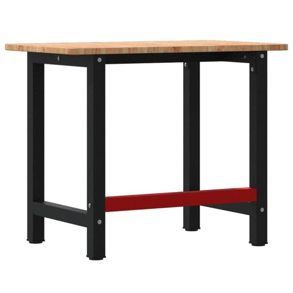 arbejdsbænk 100x60x81,5 cm massivt egetræ rektangulær lysebrun