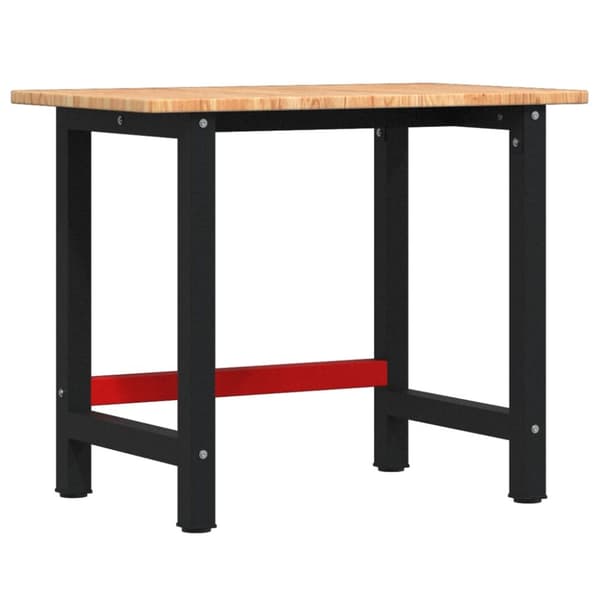 arbejdsbænk 100x60x81,5 cm massivt egetræ rektangulær lysebrun
