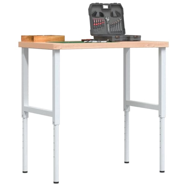 Arbetsbänk 100x(55-60)x(73-99,5) cm massivt bokträ
