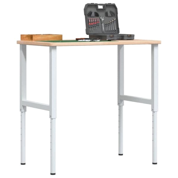 arbejdsbænk 100x60x(71,5-98) cm massivt egetræ rektangulær